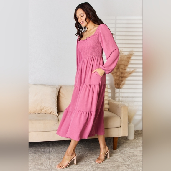 Culture Code Full Size Ruffle Trim Smocked Tiered Dress - Picture 4 of 5